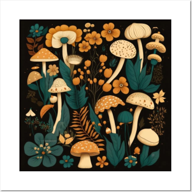 Vintage Illustration Mushroom Wall Art by JasonShirt